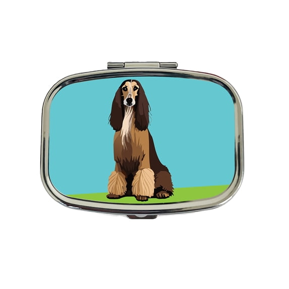 Afghan Hound Dog Sitting Small Travel Handbag Pill Box Case