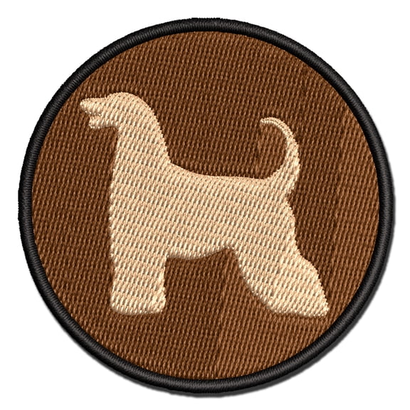 Afghan Hound Dog Solid Applique Multi-Color Embroidered Iron-On Patch - 2.5 Inch Small