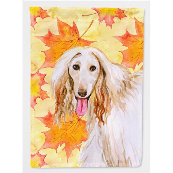 Afghan Hound Fall Flag - Canvas House Size