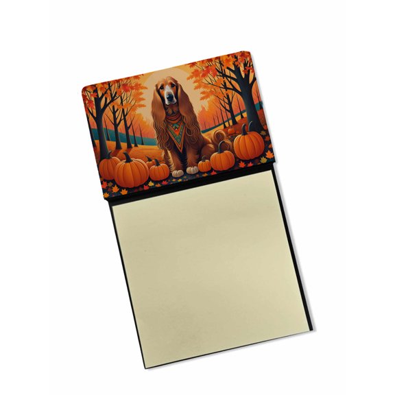 Afghan Hound Fall Sticky Note Holder 3.25 in x 5.25 in