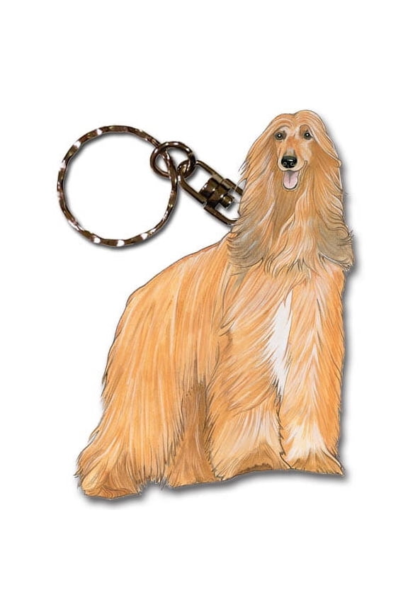 Afghan Hound Keychain, Souvenir Key Holder, Dog Charm Tag, Pet Key Rings Craft Ornaments, Wooden Die-Cut