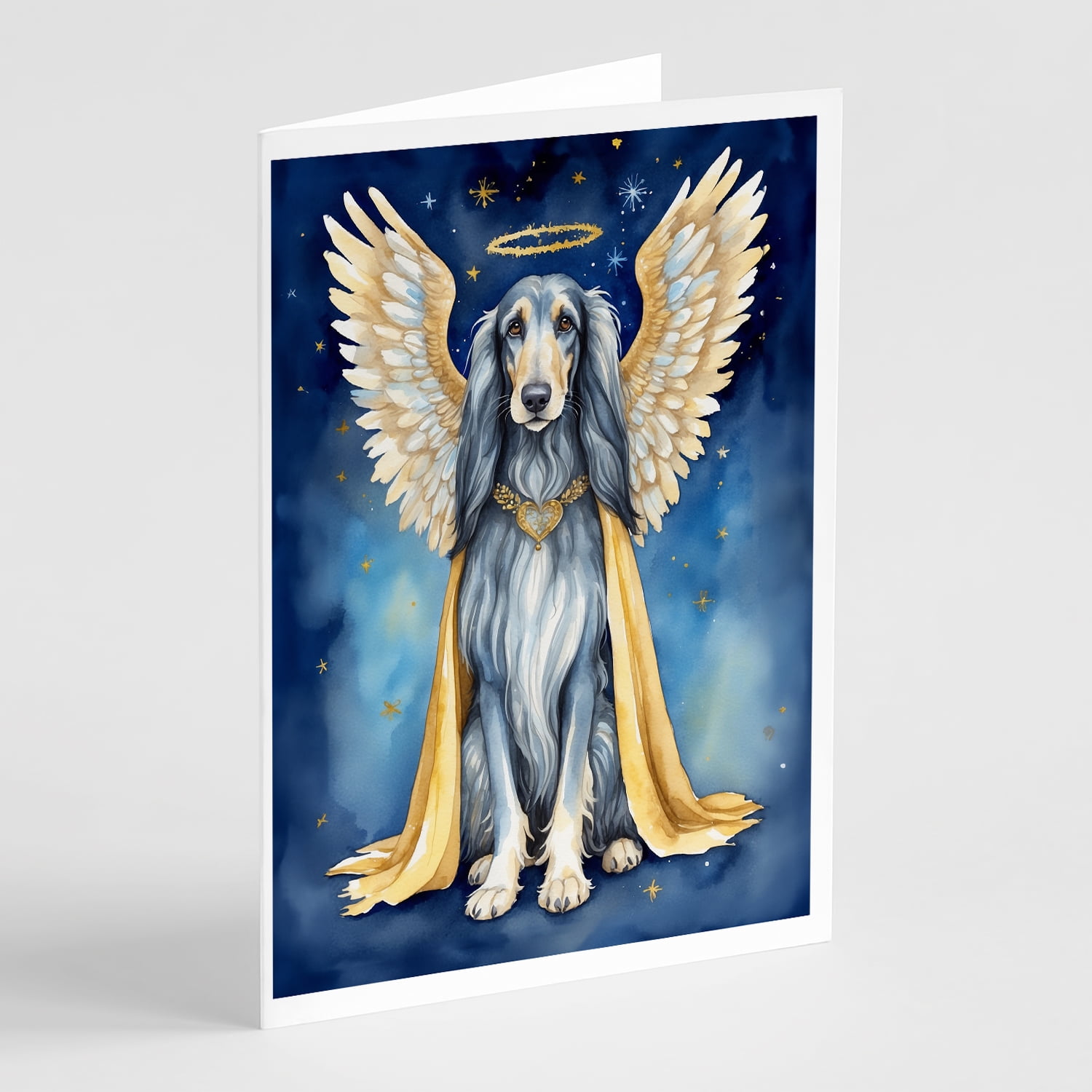 Afghan Hound My Angel Greeting Cards Pack of 8 7 in x 5 in