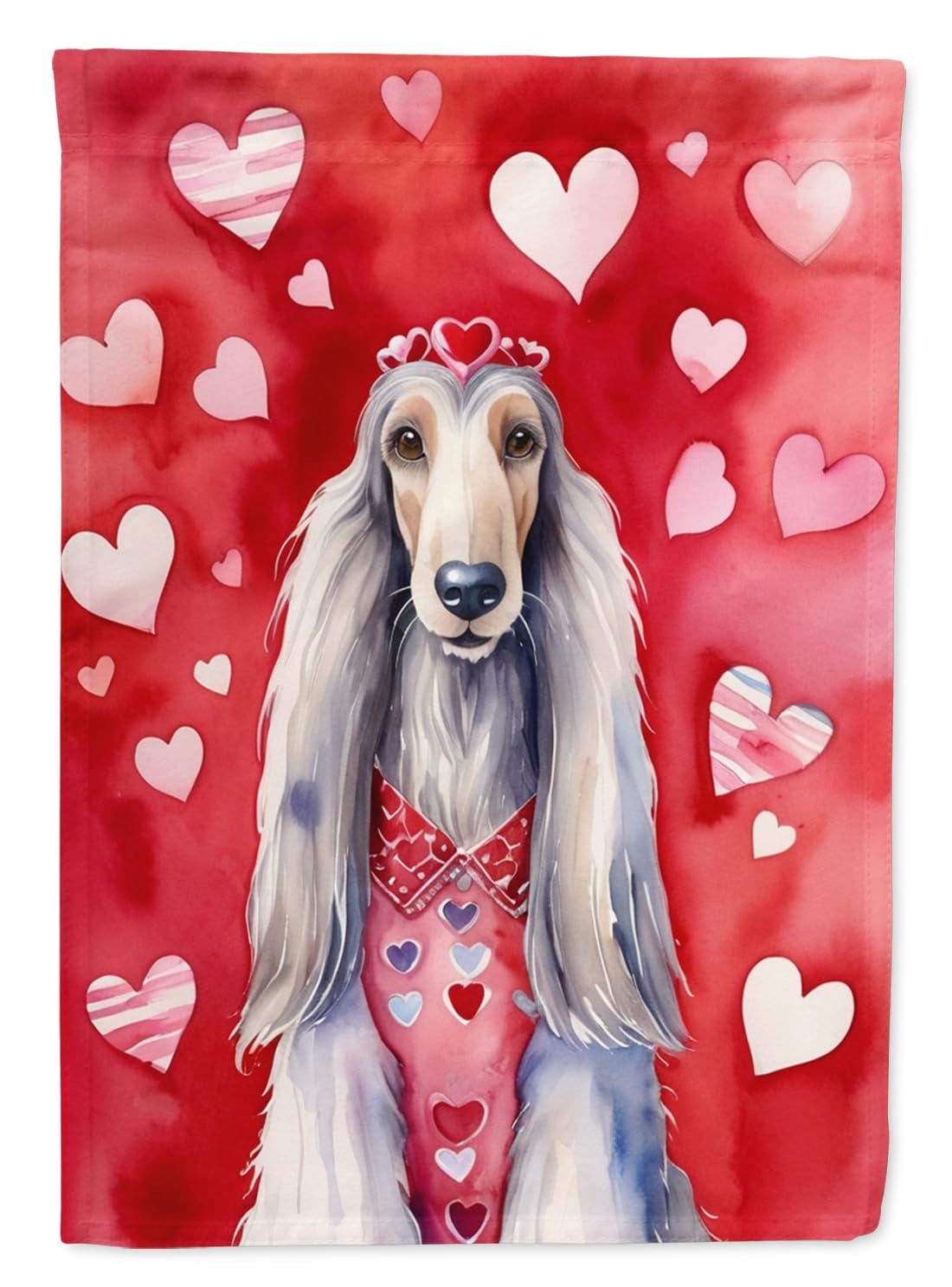 Afghan Hound My Valentine House Flag 28 in x 40 in