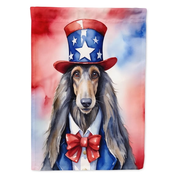 Afghan Hound Patriotic American House Flag