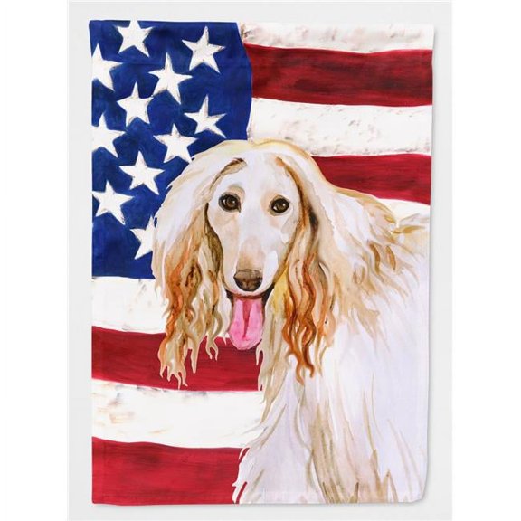 Afghan Hound Patriotic Flag Canvas House Size