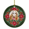 thumbnail image 1 of Afghan Hound Poinsetta Wreath Ceramic Ornament 2.8 in x 2.8 in, 1 of 3