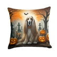 thumbnail image 1 of Afghan Hound Spooky Halloween Fabric Decorative Pillow 14 in x 14 in, 1 of 1