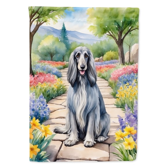 Afghan Hound Spring Garden House Flag 28 in x 40 in