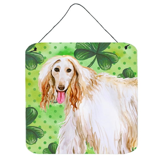 Afghan Hound St Patricks Wall or Door Hanging Prints Green