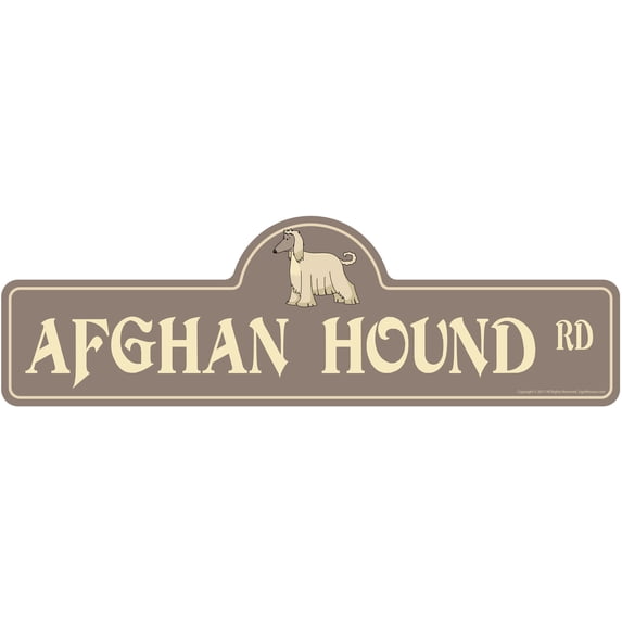 Afghan Hound Street Sign | Indoor/Outdoor | Dog Lover Funny Home Décor for Garages, Living Rooms, Bedroom, Offices | SignMission personalized gift | 20" Wide
