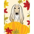 thumbnail image 1 of Afghan Hound Thanksgiving Canvas House Flag, 1 of 1