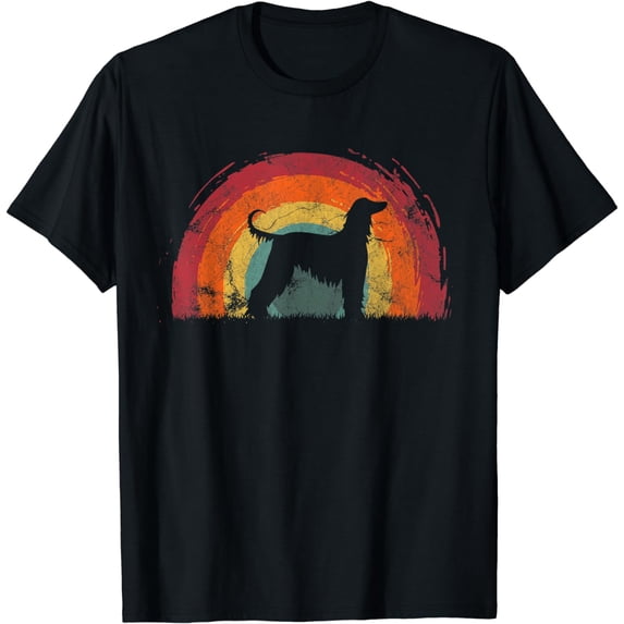 Afghan Hound Vintage Rainbow Dog Men Women T-Shirt