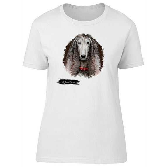 Afghan Hound Watercolor Dog T-Shirt Women -Image by Shutterstock, Female Medium
