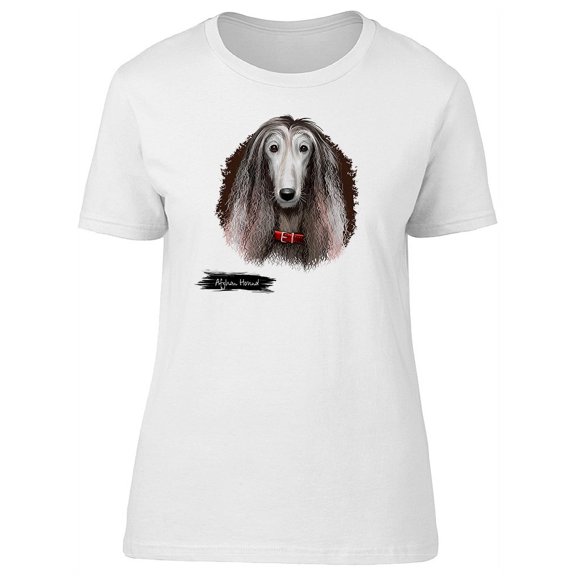 Afghan Hound Watercolor Dog T-Shirt Women -Image by Shutterstock, Female Small