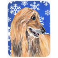thumbnail image 1 of Afghan Hound Winter Snowflakes Holiday Glass Cutting Board - Large, 1 of 1