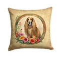thumbnail image 1 of Afghan Hound and Flowers Fabric Decorative Pillow 14 in x 14 in, 1 of 2