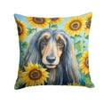 thumbnail image 1 of Afghan Hound in Sunflowers Throw Pillow 18 in x 18 in, 1 of 5