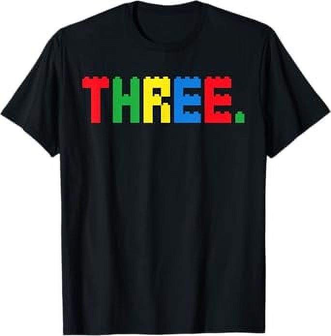 Three. Shirt 3rd Birthday Block Building Master Builder Boys TShirt