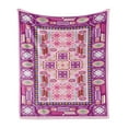thumbnail image 1 of Afghan Soft Flannel Fleece Throw Blanket, Traditional Oriental Design with Simplistic Geometric Shapes Motif, Cozy Plush for Indoor and Outdoor Use, 70" x 90", Multicolor, by Ambesonne, 1 of 5
