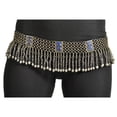 thumbnail image 1 of Afghan Tribal Circle Link Belt with Lapis Stone, Chain Dangles & Bells - Silver, 1 of 1