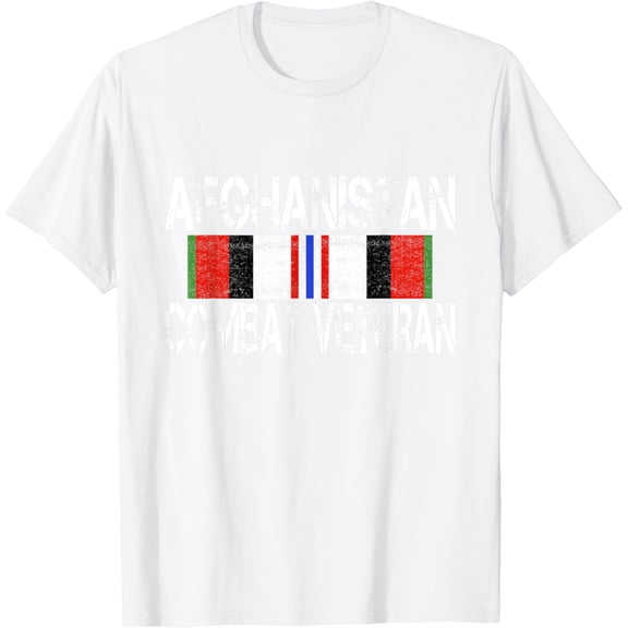 Afghanistan Combat Veteran T-ShirtProud Afghanistan Veteran Shirts and Gifts100% pure cotton white short-sleeved T-shirts for men and women