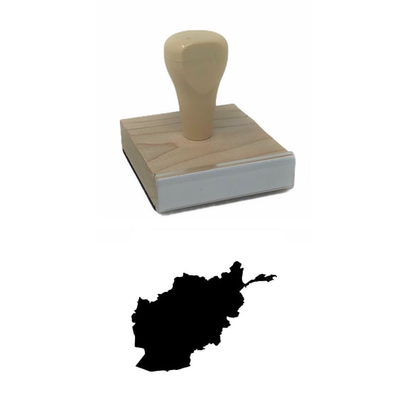 Afghanistan Country Rubber Stamp, 2 X 2" Wood Stamp