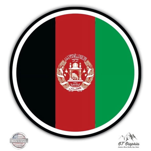 Afghanistan Flag - 3" Vinyl Sticker - For Car Laptop I-Pad Phone Helmet Hard Hat - Waterproof Decal