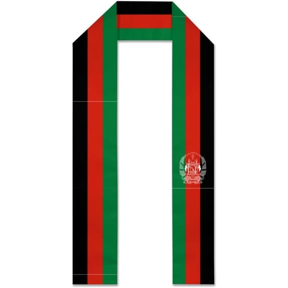 Afghanistan Flag Graduation Stole Graduate Shawl Sash Scraf Gift For Abroad Student International Study (Square)