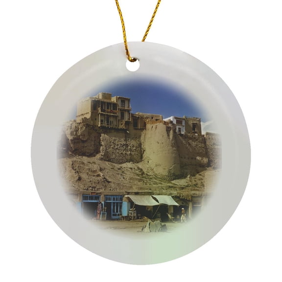 3drose, Afghanistan, Ghazni, Village Bazaar -as01 Rer0058 - Ric Ergenbright, Circle Porcelain Ornament