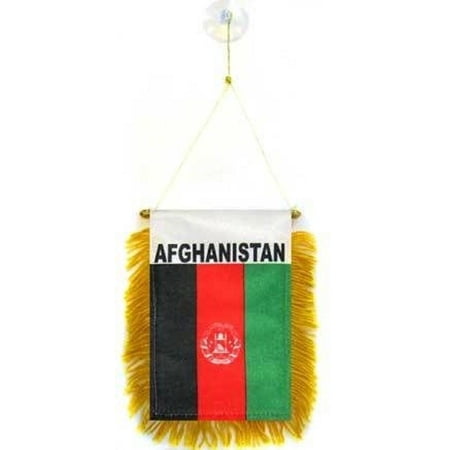 Afghanistan MINI BANNER FLAG GREAT FOR CAR & HOME MIRROR HANGING 2 SIDED (FI)