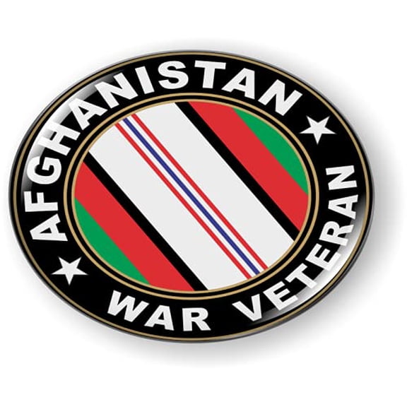 Afghanistan War Veteran 3D Domed CAR Emblem Badge Sticker Flexible Round