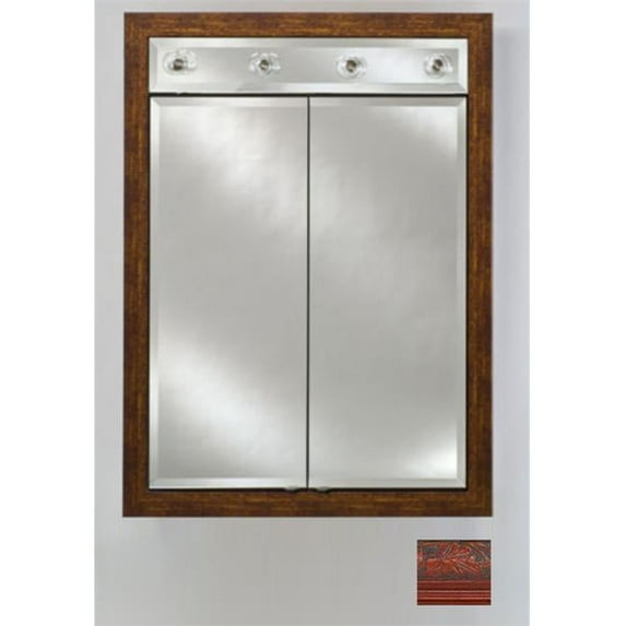 Afina Corporation DD-LC3140RARLCE 31x40 Contemporary Integral Lighted Double Door - Arlington Cherry