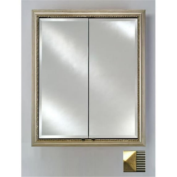 Afina Corporation DD2430RMERSG 24 in.x 30 in.Recessed Double Door Cabinet - Meridian Silver-Gold