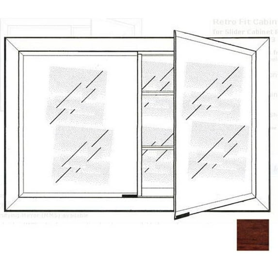 Afina Corporation DD3323RARLCE 33 in.x 23 in.Recessed Double Door Cabinet - Arlington Cherry