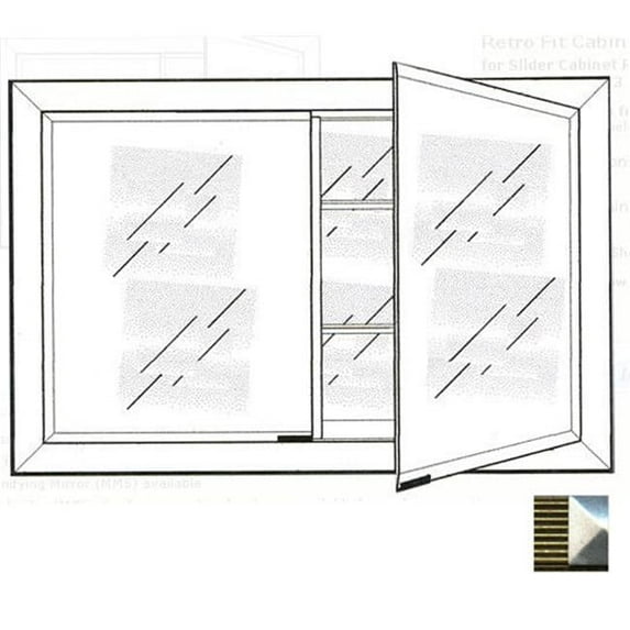 Afina Corporation DD3323RMERGS 33 in.x 23 in.Recessed Double Door Cabinet - Meridian Gold-Silver