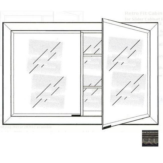 Afina Corporation DD3323RTUSSV 33 in.x 23 in.Recessed Double Door Cabinet - Tuscany Silver
