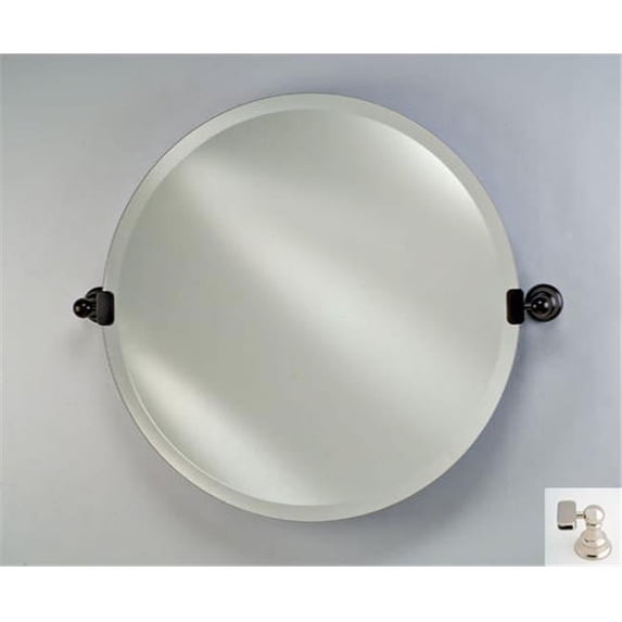 Afina Corporation RM-418-PN 18 in.Radiance Tilt Round Mirror - Polished Nickel