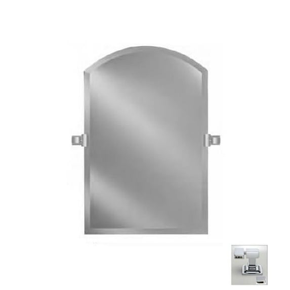 Afina Corporation RM-525-CR-C 16X25 ARCH TOP FRAMELESS WITH TILT BRACKETS POLISHED CHROME CONTEMPORARY BRACKETS