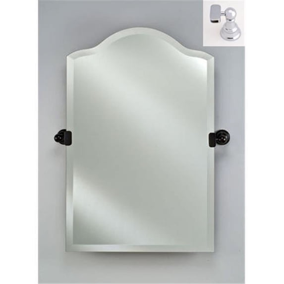 Afina Corporation RM-730-CR 20X30 Scallop Top Frameless Mirror with Tilt Brackets - Polished Chrome