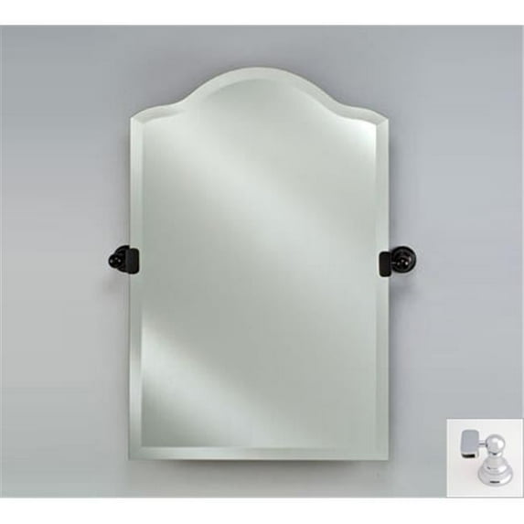 Afina Corporation RM-730-CR-T 20X30 SCALLOP TOP FRAMELESS WITH TILT BRACKETS POLISHED CHROME TRADITIONAL BRACKETS