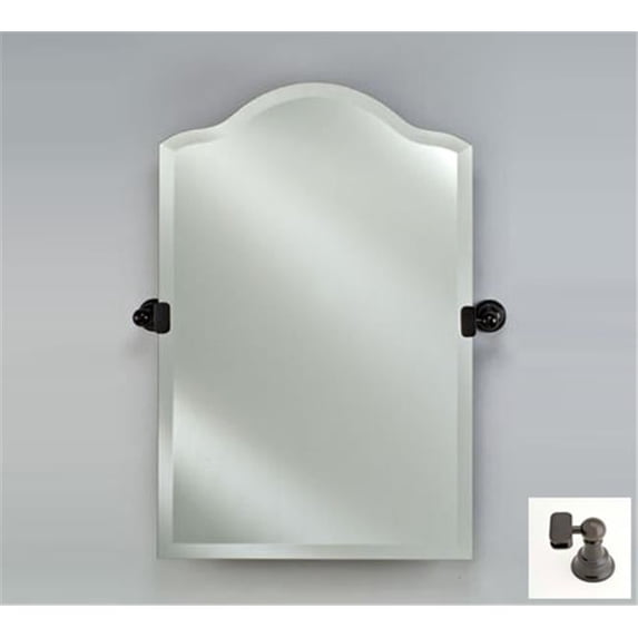 Afina Corporation RM-730-OB-T 20X30 SCALLOP TOP FRAMELESS WITH TILT BRACKETS OIL RUBBED BRONZE TRADITIONAL BRACKETS