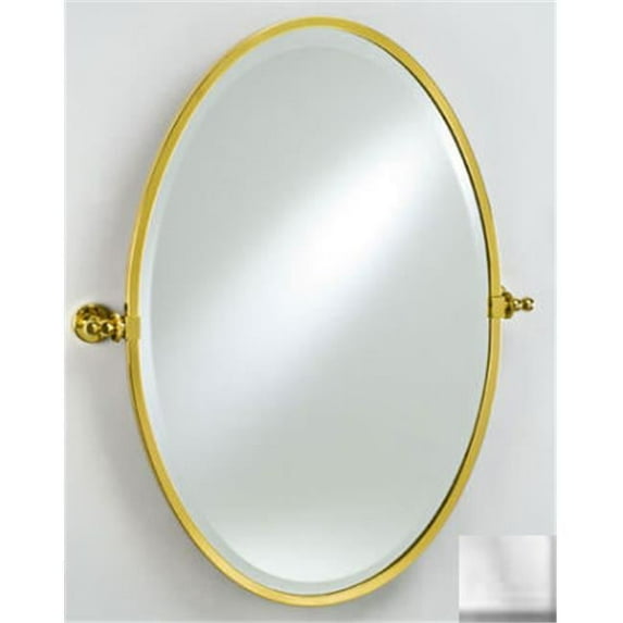 Afina Corporation RM-818-CR 18 in.x 26 in.Radiance Gear Tilt Oval Mirror - Polished Chrome