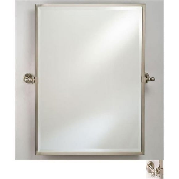 Afina Corporation RM826SN 20 in.x 26 in.Tilt Mounting Bracket Rectangle Framed Mirror - Satin Nickel