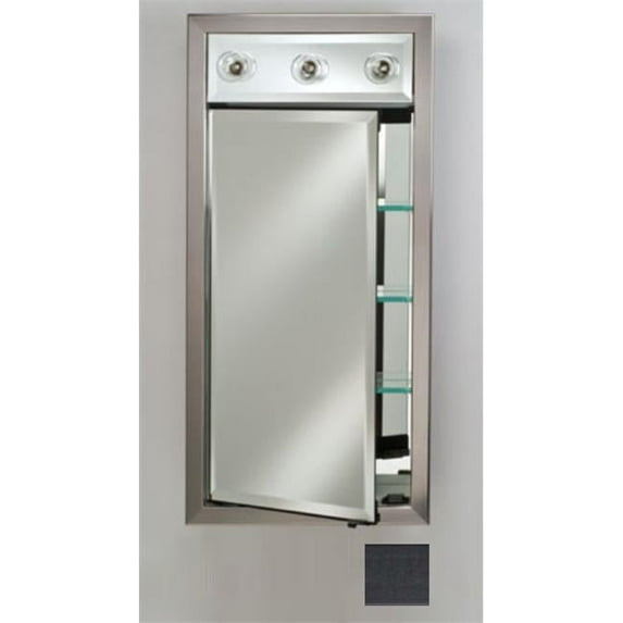 Afina Corporation SD-LC1740RCOLBK 17x40 Contemporary Integral Lighted Single Door - Colorgrain Black