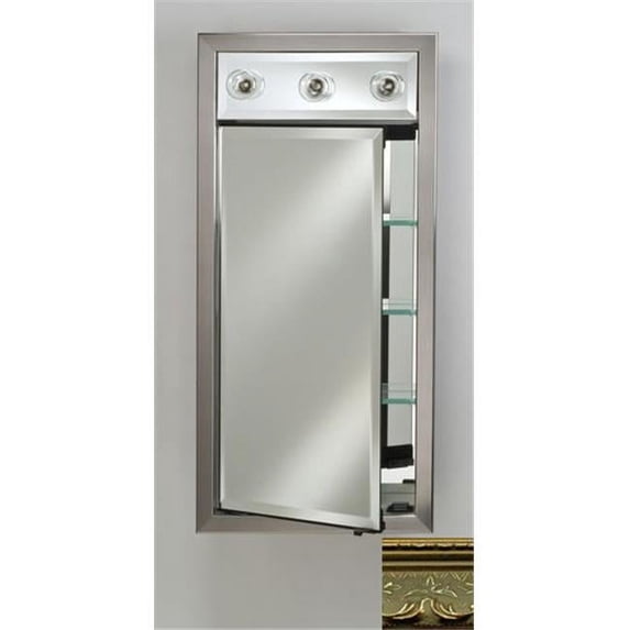Afina Corporation SD-LC2030RMAJGD 20 in.x 30 in.Recessed Single Door Cabinet with Contemporary Lights - Majestic Gold