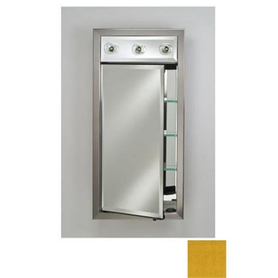 Afina Corporation SD-LC2434RCOLYL 24 in.x 34 in.Recessed Single Door Cabinet with Contemporary Lights - Colorgrain Yellow