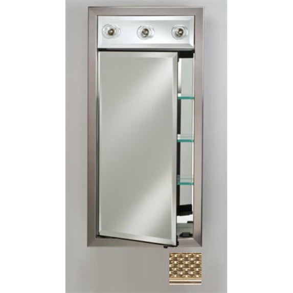 Afina Corporation SD-LC2440RELGSV 24x40 Contemporary Integral Lighted Single Door - Elegance Silver
