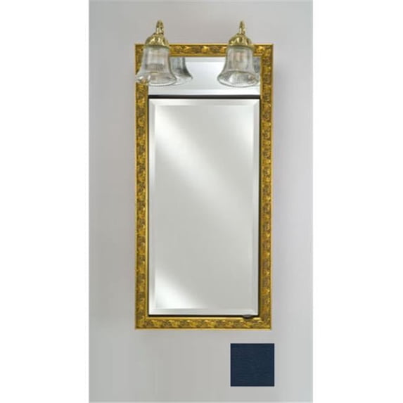 Afina Corporation SD-LT1730RCOLBL 17 in.x 30 in.Recessed Single Door Cabinet with Traditional Lights - Colorgrain Blue