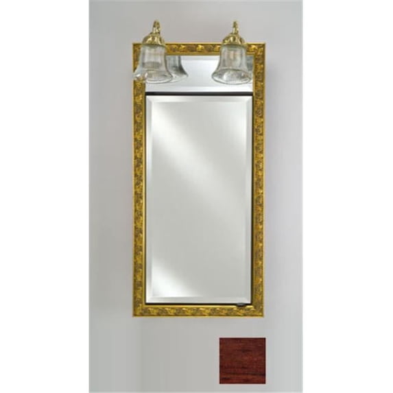 Afina Corporation SD-LT1734RARLCE 17 in.x 34 in.Recessed Single Door Cabinet with Traditional Lights - Arlington Cherry