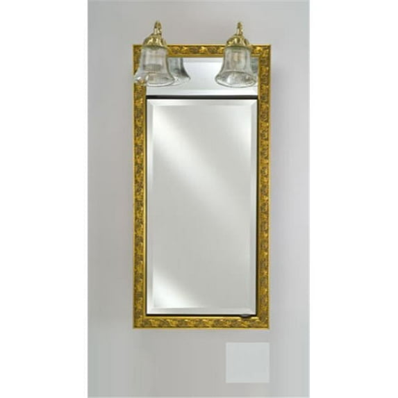 Afina Corporation SD-LT1734RSOHWT 17 in.x 34 in.Recessed Single Door Cabinet with Traditional Lights - Soho Satin White